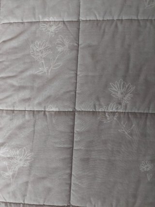 Edredón reversible, beige y estampado floral