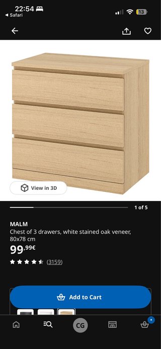 2 Cómodas MALM Ikea Marrón Claro / Sinfonier