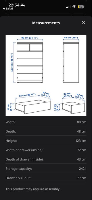 2 Cómodas MALM Ikea Marrón Claro / Sinfonier