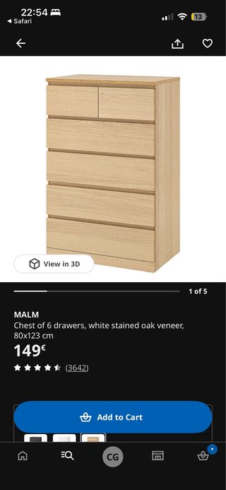 2 Cómodas MALM Ikea Marrón Claro / Sinfonier