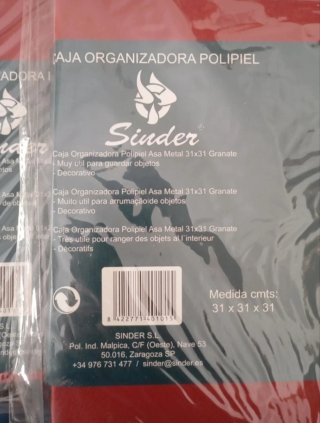 2 Cajas Organizadoras Sinder Polipiel Roja