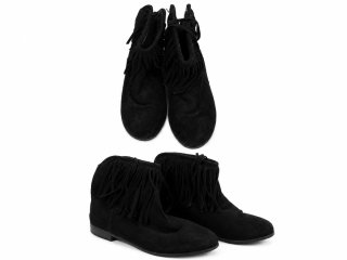 Botines negros antelina flecos