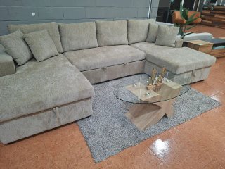 Sofá Cama Doble Chaise Longue 330cm con Arcon