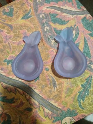 Coppia svuotatasche vintage vetro viola