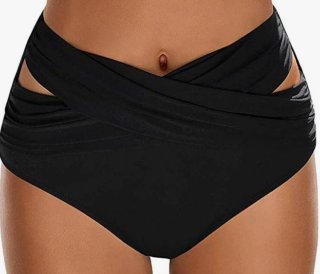 Braguita bikini negra cruzada talle alto XXL