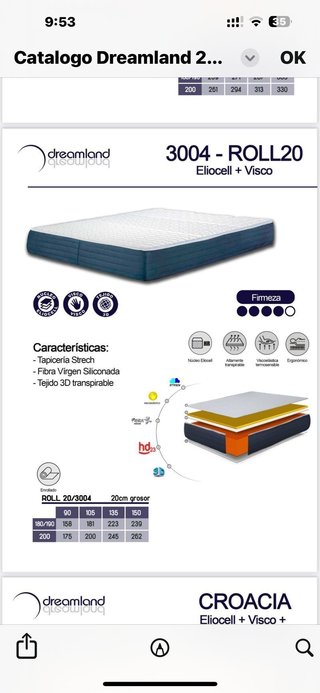 Canapé 30mm + colchón 20cm montaje gratis Madrid