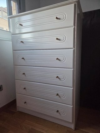 Cajonera blanca 6 cajones madera