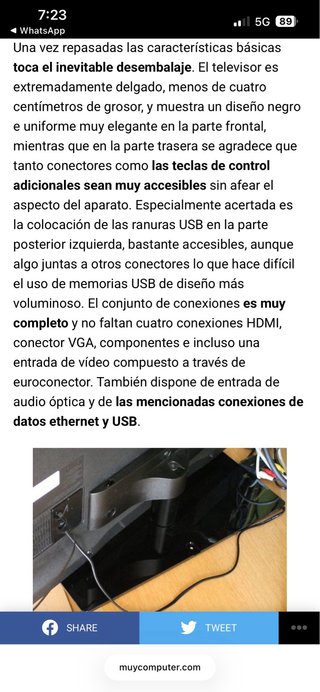 Televisor LCD Sony (Solo TV no el soporte)