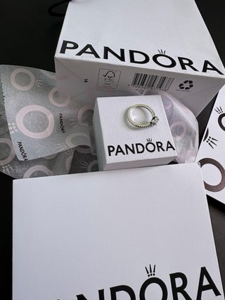 Anillo Pandora Corazón Brillante Plata