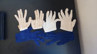 Lote 3 pares guantes ganchillo vintage