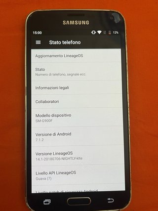 Samsung Galaxy S5 Nero - LineageOs 14.1 Moddato