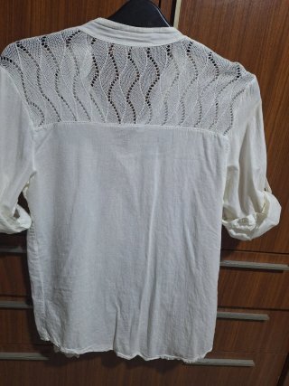 Camisa de algodón blanca mujer