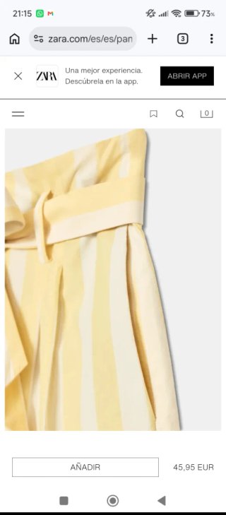 Pantalones Zara Rayas Amarillas y Blancas
