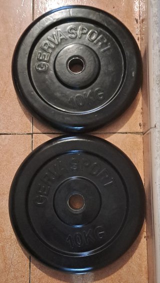 2 DISCOS DE 10KG DE CAUCHO DE 28MM