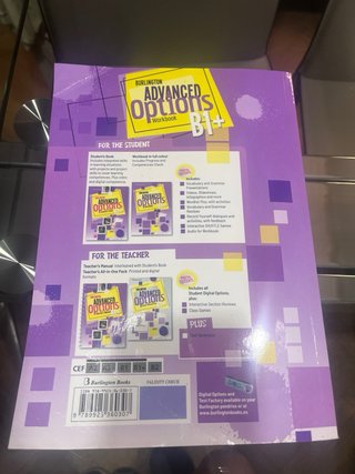 Burlington Avanced Options Workbook : B1+