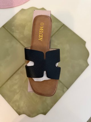 Chanclas Melody Mujer Talla 37 Negras Marrones