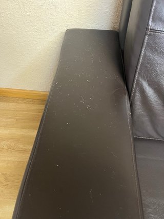 Sofá cama de piel auténtica marrón