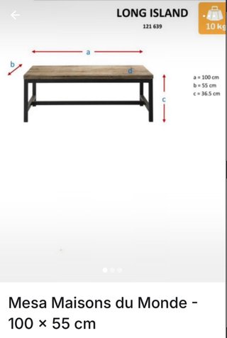 Mesa de centro Long Island 100x55 cm