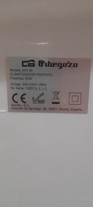 Orbegozo AIR 40 Climatizador Portátil 65W