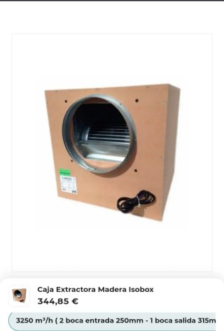 Caja Extractora Madera Isobox 3250 m³/h