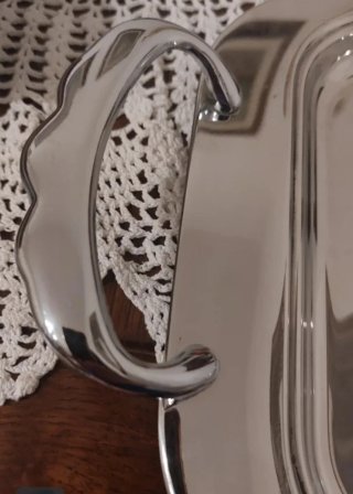 Vassoio vintage acciaio inox con manici