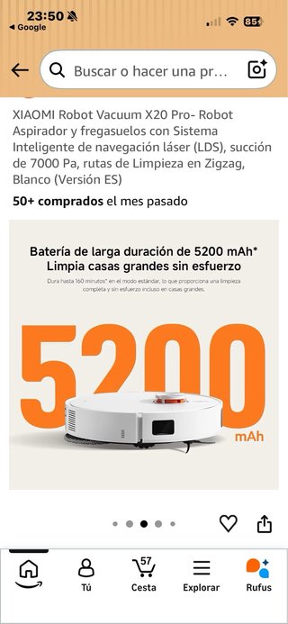 XIAOMI Robot Vacuum X20 Pro- Robot Aspirador y fre