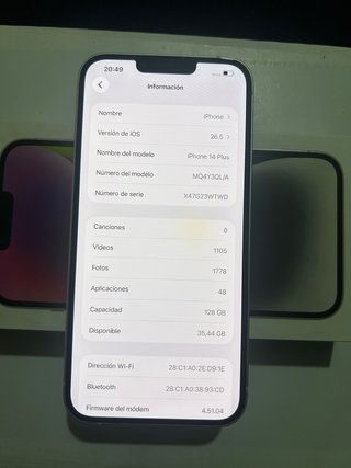 iPhone 14 Plus blanco 85% Batería
