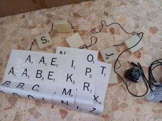 Luz Scrabble 60 pegatinas reutilizables