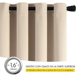 Cortinas Opacas Beige 117x228 (2 uds)