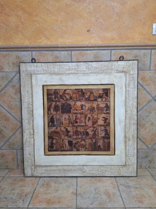 Cuadro decorativo de papel y madera