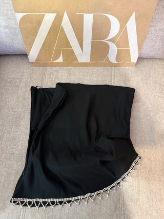 Top Zara Negro Adornado Talla M