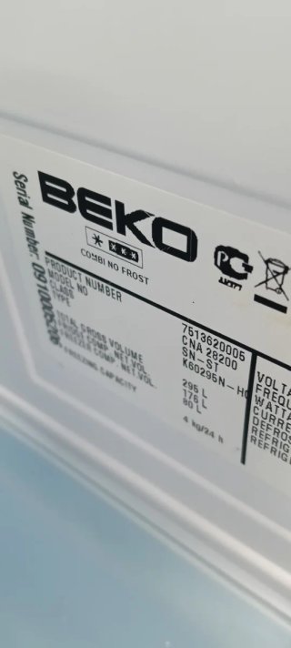 NEVERA COMBI BEKO NO FROST ENERGÍA A+