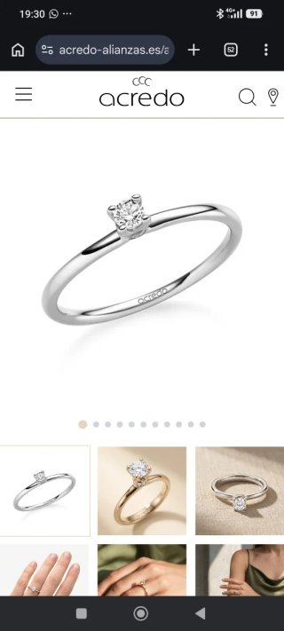 Anillo de compromiso Acredo oro blanco 14k
