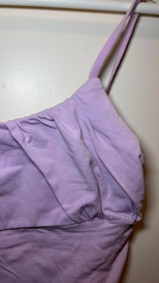 Top lila drapeado talla S