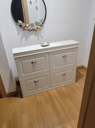 Mueble zapatero recibidor blanco