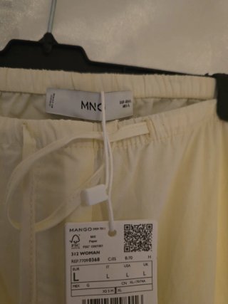 Pantalón Mango Blanco Talla M o L