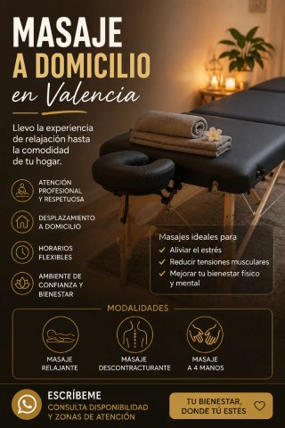Masaje relajante a domicilio en Valencia