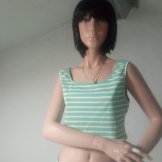 Conjunto top y falda rayas verde