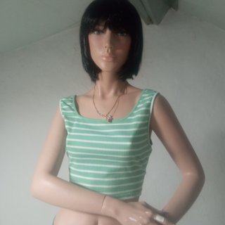 Conjunto top y falda rayas verde
