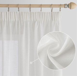 Cortinas transparentes blancas MIULEE 300x245