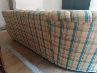 Sofá modular de tela a cuadros