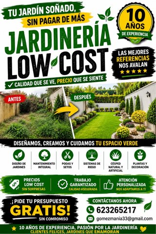 Low cost  jardinería profesional