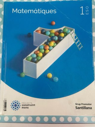 Libros de texto de 1o ESO de catalan, mates, tecno