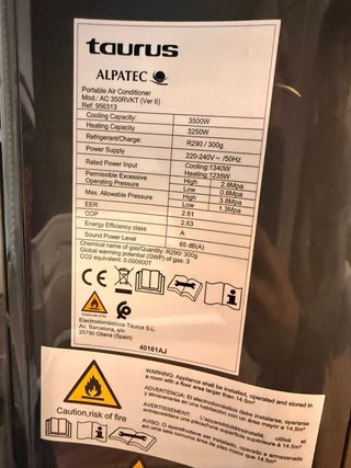 Aire Acondicionado Portátil Taurus