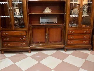 Mueble Comedor Madera y Cristal