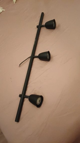 Lámpara Techo 3 Focos Ikea Negra