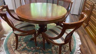 Mesa redonda madera con 6 sillas