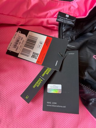 Cortavientos Nike FC Barcelona Negro y Rosa