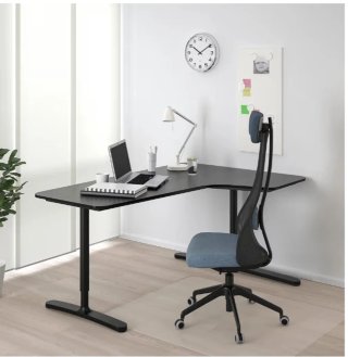 Mesa esquinera Ikea Bekant Negra