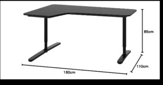 Mesa esquinera Ikea Bekant Negra